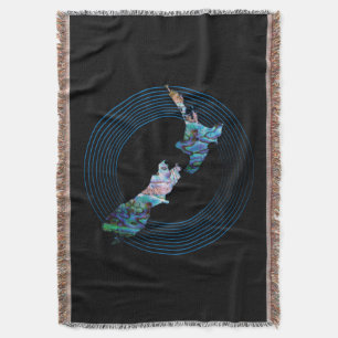 COBERTOR NOVA ZEALAND MAP RINGS PAUA