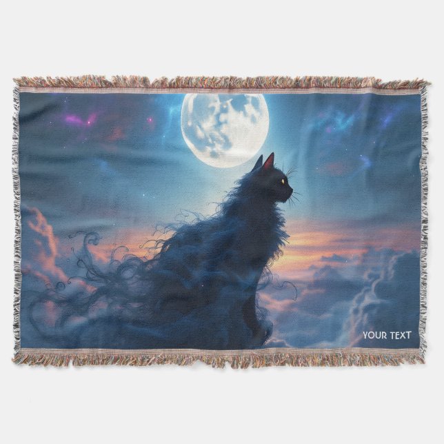 Cobertor Nuvens de Lua Gato Fantasia (Frente)