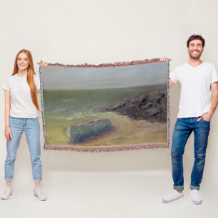 Cobertor O barco na costa está a entrar