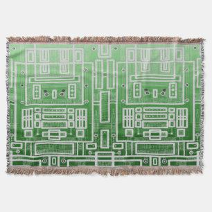 Cobertor O conselho de circuito geométrico verde