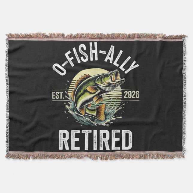 Cobertor O-Fish-Almente Aposentado 2026 Pescador Pesca (Frente)