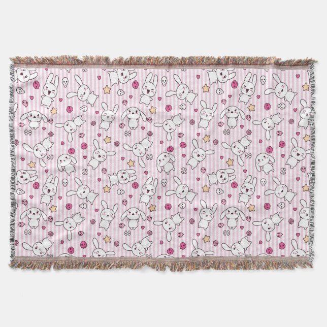 Cobertor o kawaii listra o teste padrão (Frente)