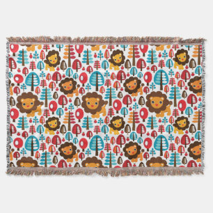 Cobertor o leão retro bonito caçoa a ilustração