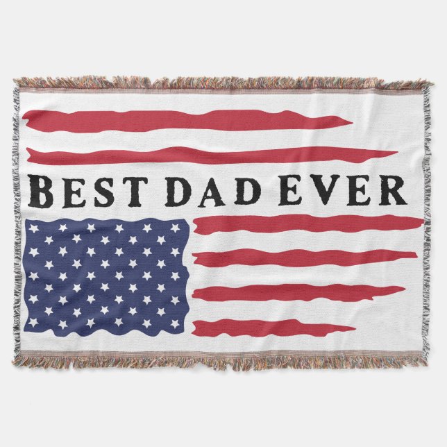 Cobertor O melhor Pai de Bandeira Americana (Frente)