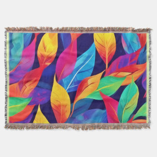 Cobertor O outono Vibrante deixa a arte Abstrato