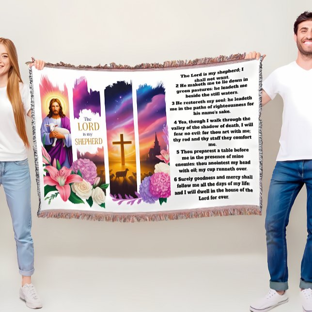 Cobertor O Senhor É Meu Pastor (Criador carregado)