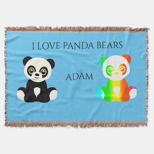Cobertor O urso Panda personalizado lança cobertor. (Frente)