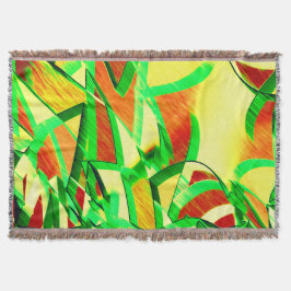 Cobertor O verde listra sobre a imagem vermelha com garoa