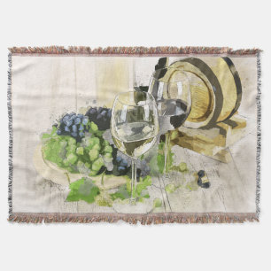 Cobertor Óculos e Uvas de barril de vinho