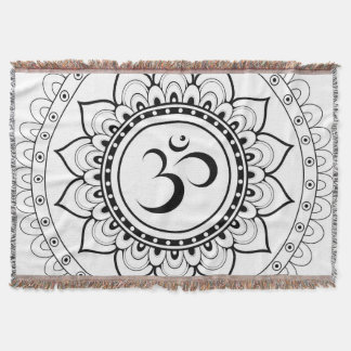 Cobertor Ohm Mandala Om Mandala Branco & Preto