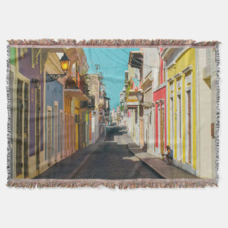 Cobertor Old San Juan Cobblestone Street Photography
