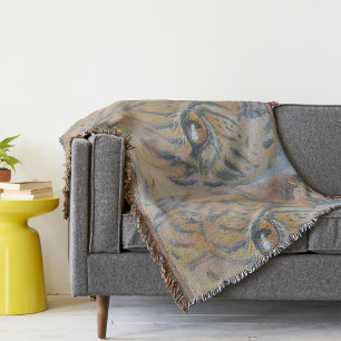 Cobertor Olhos e focas de felina de aquarela