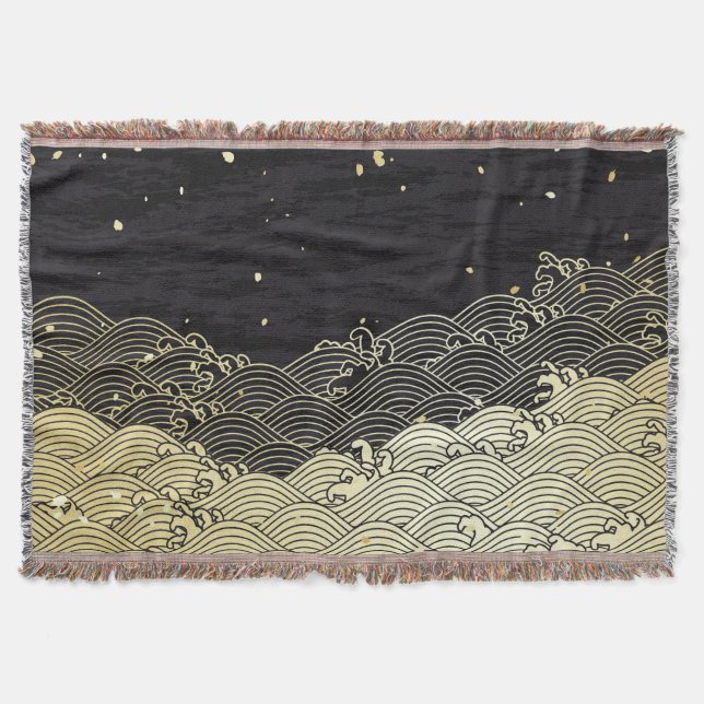 Cobertor onda de ouro, textura em papel. (Frente)