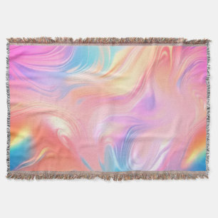 Cobertor Ondas abstratas rosa azul amarelo neon modernas