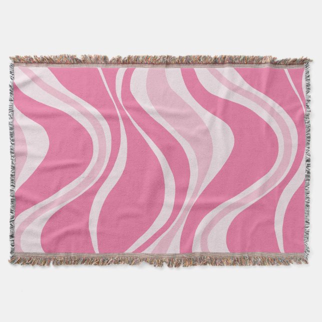 Cobertor Ondas Rosa Jogam Aberto (Frente)