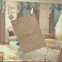 Ornamentado clássico Emblem Brown Taupe Linen