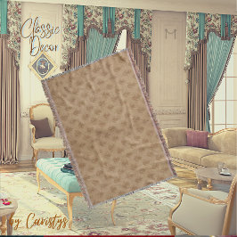 Cobertor Ornamentado clássico Emblem Brown Taupe Linen