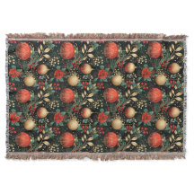 Ornamento Vermelho Dourado de Berry Floral de Nata