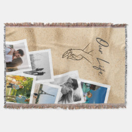 Cobertor Our Life Custom Couple Photo Cascade with Line Art