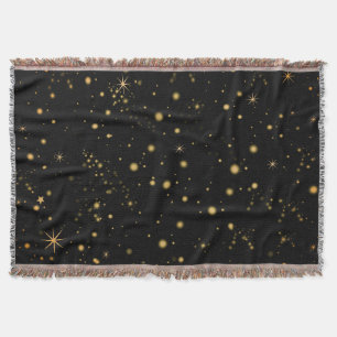 Cobertor Ouro Amarelo Stars Black Night Sky