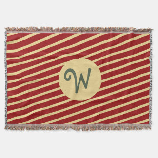 Cobertor Ouro de Vintage Monogramas em vermelho