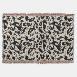 Cobertor Padrão Abstrato de Leopardo Africano Boêmio