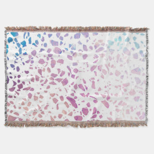 Cobertor Padrão abstrato Terrazzo Mosaico rosa e azul