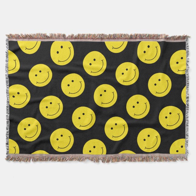 Cobertor Padrão Amarelo do Sorriso de Grinning (Frente)