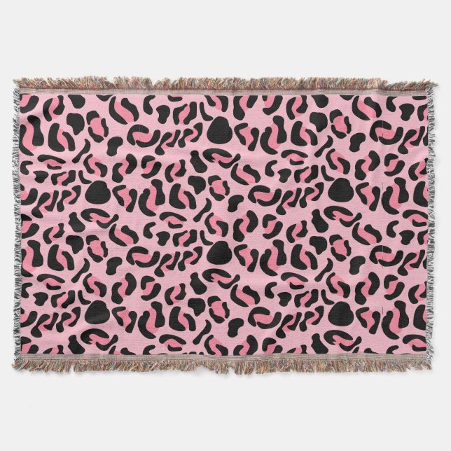 Cobertor Padrão Animal Rosa Moderno Leopard (Frente)