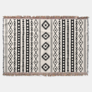 Cobertor Padrão Aztec Black on Cream Mixed Motifs (V)