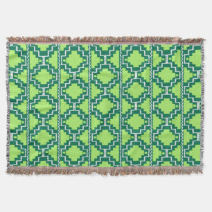 Cobertor Padrão Azteca Ikat - Floresta e Verde Lima