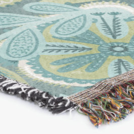 Cobertor Padrão Botânico Boho Floral