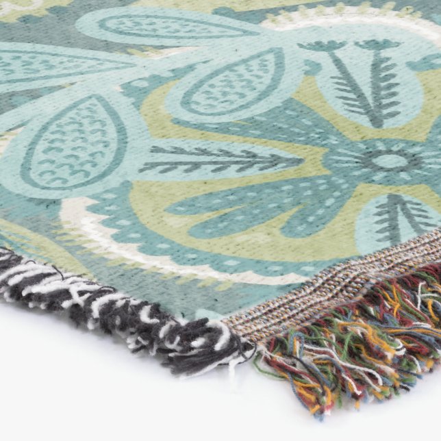 Cobertor Padrão Botânico Boho Floral (Canto)