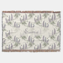 Padrão Botânico Vintage Elegante de Lupino e Abelh