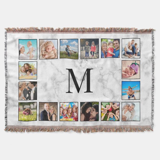 Cobertor Padrão Branco da Pedra Marble (Frente)