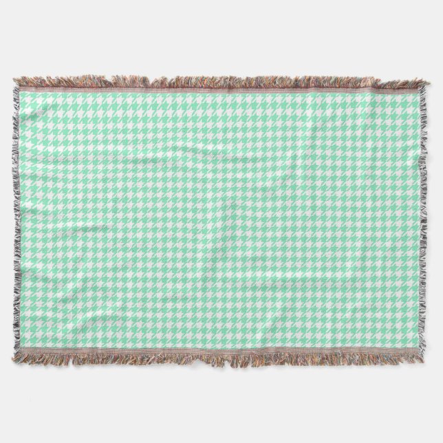 Cobertor Padrão Classic Mint White Pepita Houndstooth (Frente)