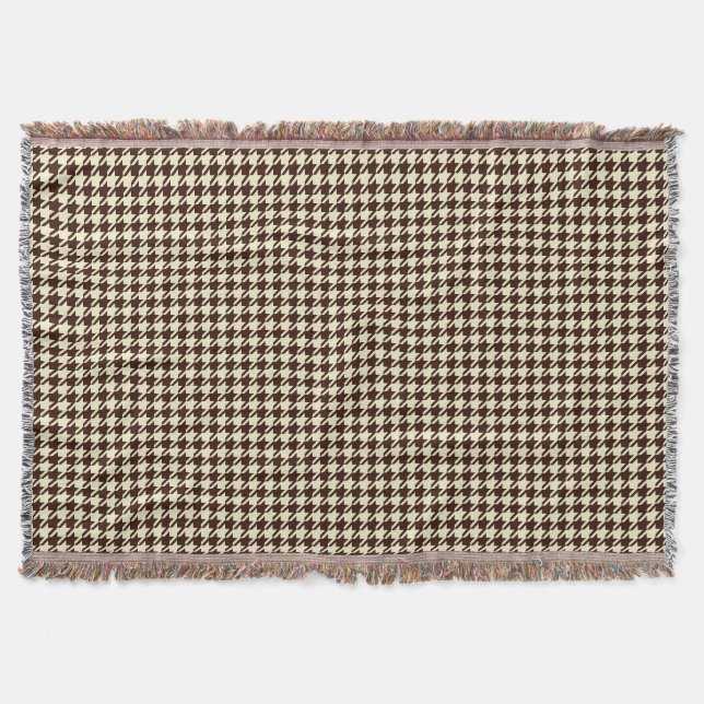 Cobertor Padrão Clássico de Ivory Pepita Houndstooth (Frente)
