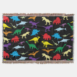 Cobertor Padrão Colorida Dinossauros Aquarela Crianças