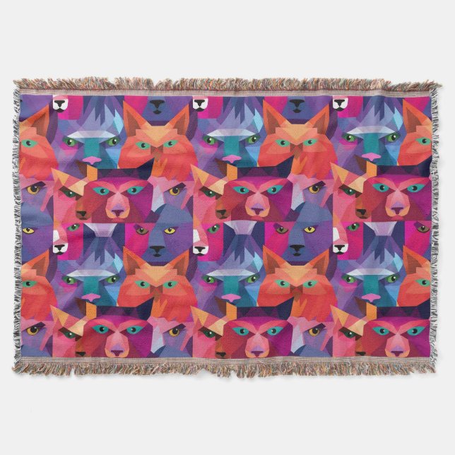 Cobertor Padrão Colorido de Animais Policiais Baixo (Frente)