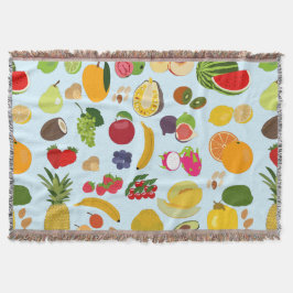 Cobertor Padrão Colorido de Fruta de Verão
