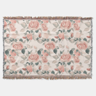 Cobertor Padrão com belos rosas /21