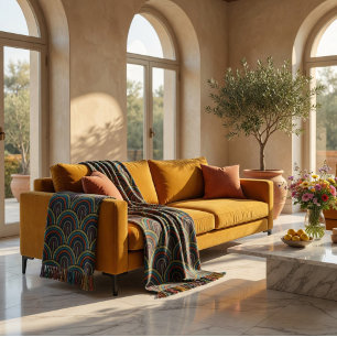 Cobertor Padrão de Arca de Boho Retroativo