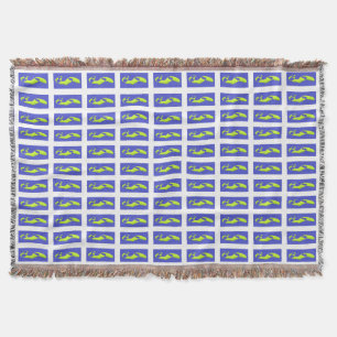 COBERTOR PADRÃO DE ARTE AZUL ROYAL E PADRÃO