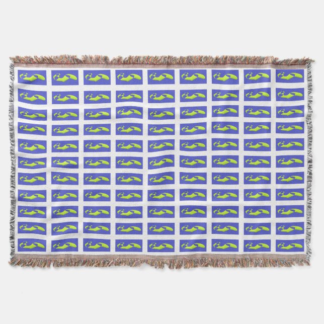 COBERTOR PADRÃO DE ARTE AZUL ROYAL E PADRÃO (Frente)