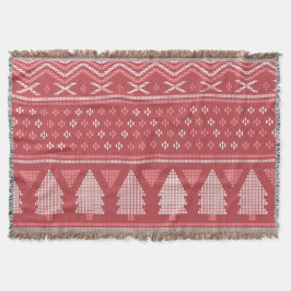 Cobertor Padrão de Árvore de Natal Blocky Moderno