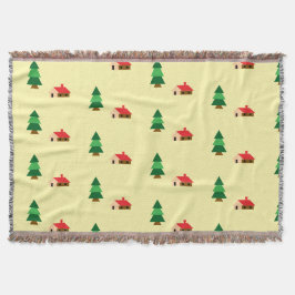 Cobertor Padrão de Árvore Florestal Florestal - Design Cozy