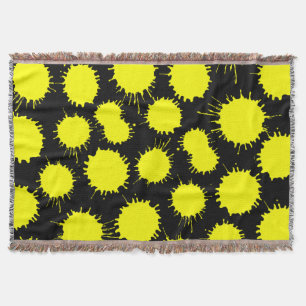 Cobertor Padrão de Blot - Amarelo em Preto