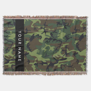 Cobertor Padrão de Camuflagem Verde, Seu nome, Personalizar