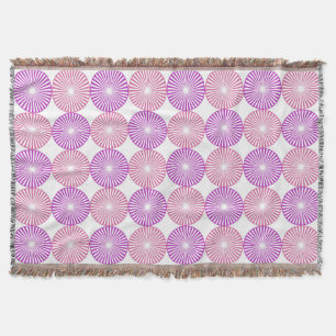 Cobertor Padrão de círculos rosa e roxo