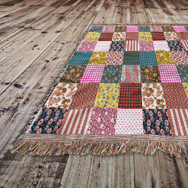 Cobertor Padrão de Coleta de Patchwork do País Rustic Vinta
